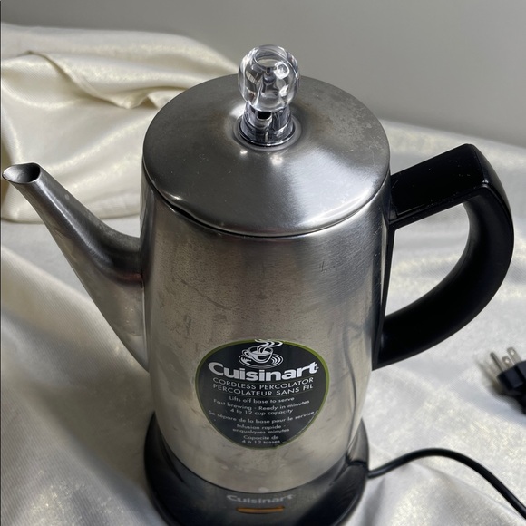 Cuisinart 12 Cup Stainless Steel Electric Coffee Percolator Detachable Base - Picture 3 of 12